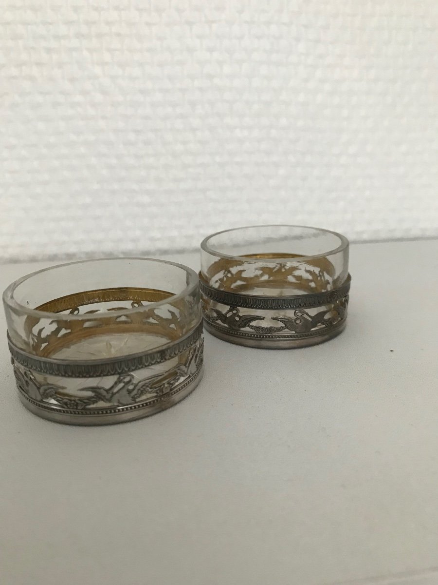 Old Silver And Crystal Salt Cellars -photo-8