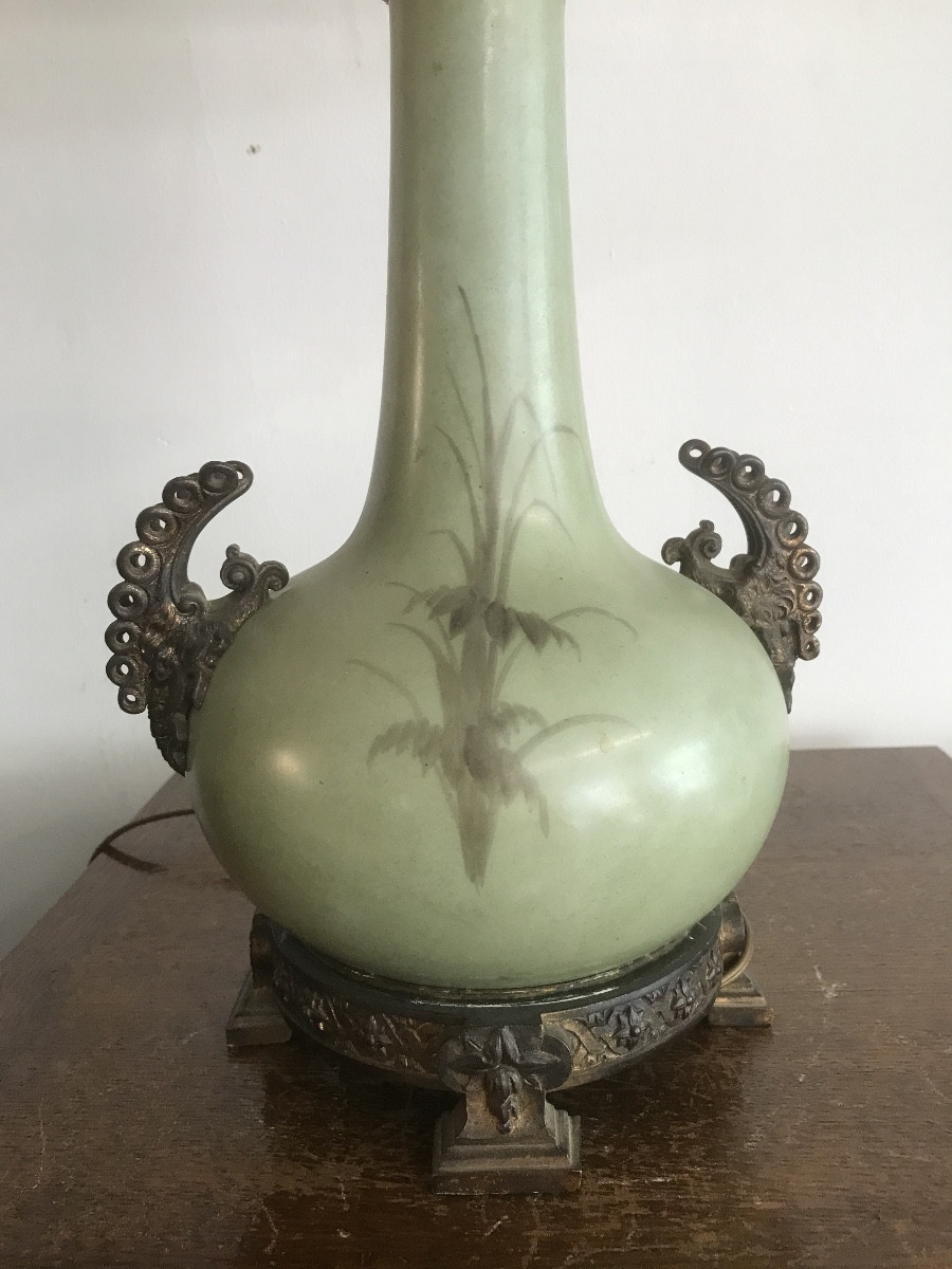 Lampe Napoléon III Porcelaine Et Bronze-photo-4