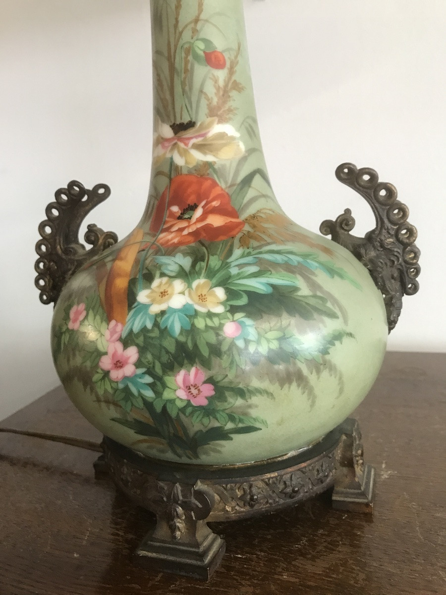 Lampe Napoléon III Porcelaine Et Bronze-photo-5