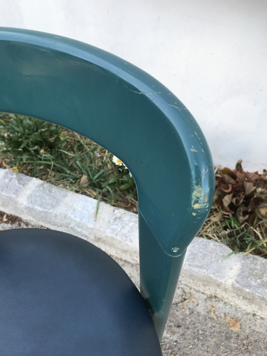 Chaise Bruno Rey bleu circa 1970-photo-3
