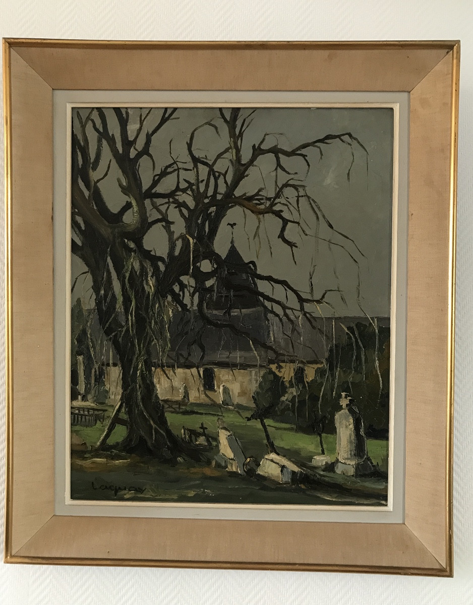 Tableau de Marcel Laquay ´le cimetière ´