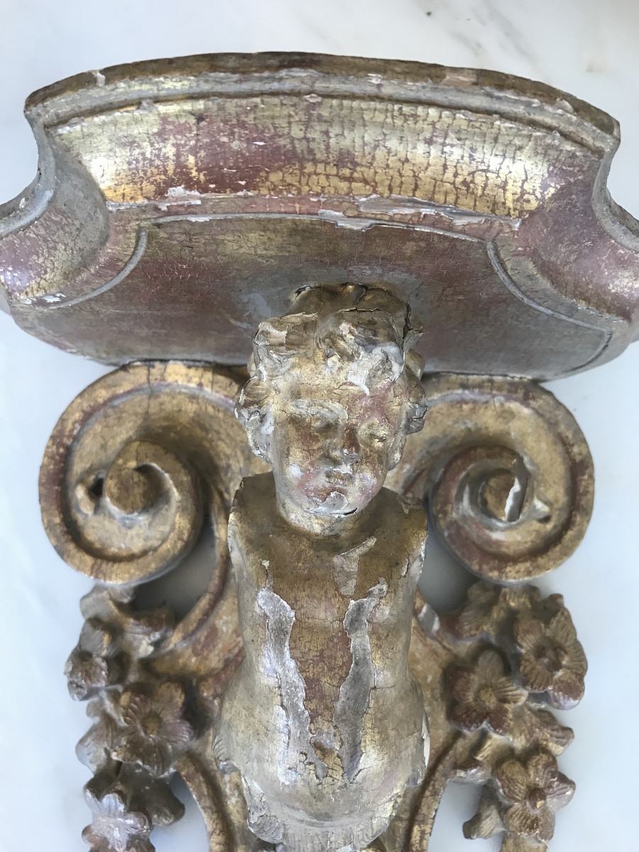 Console d applique en bois doré 18 eme -photo-1