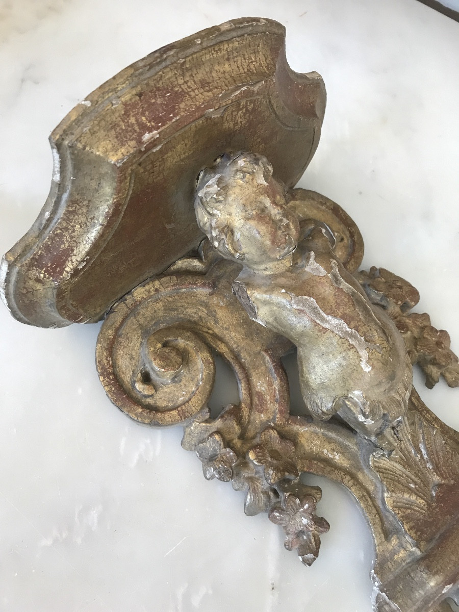 Console d applique en bois doré 18 eme -photo-4