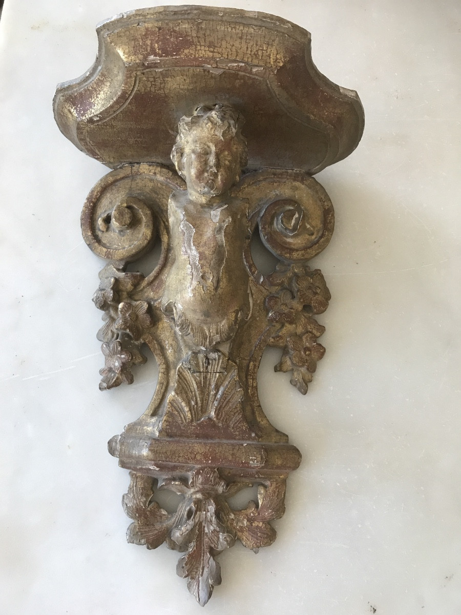 Console d applique en bois doré 18 eme 