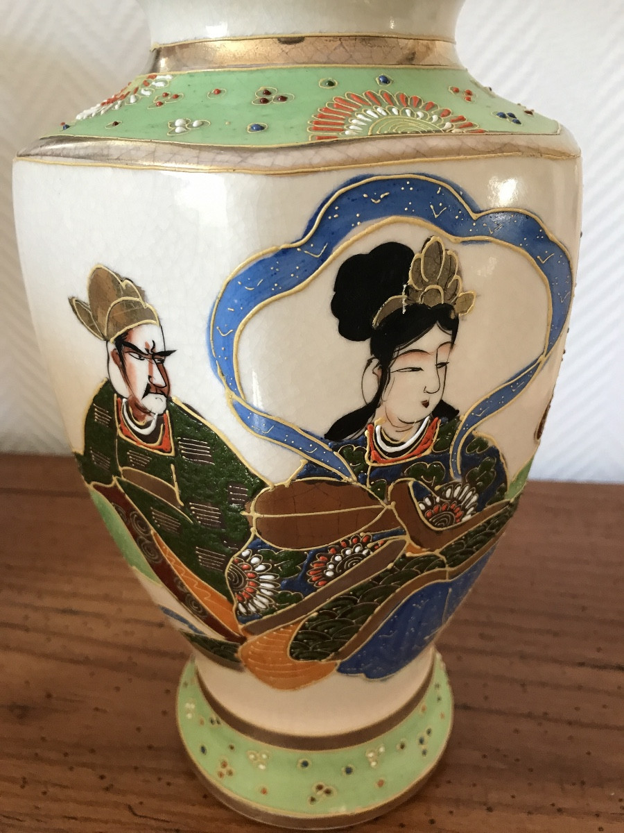 Paire de vases Japonais Satsuma-photo-2