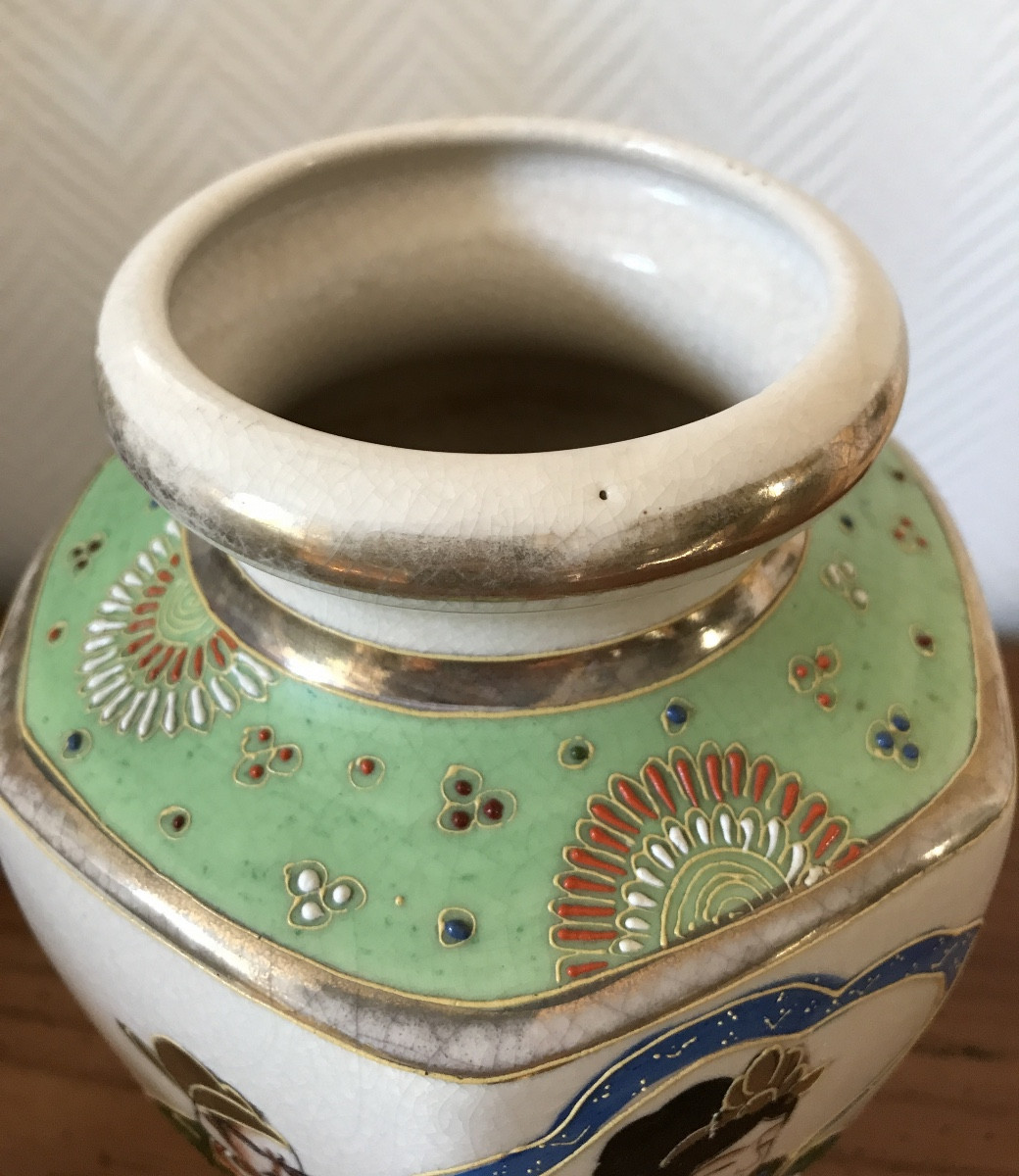 Paire de vases Japonais Satsuma-photo-3