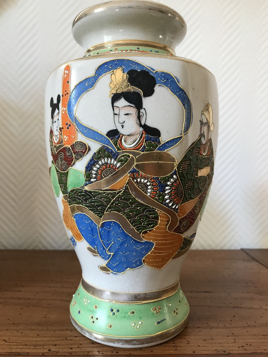 Paire de vases Japonais Satsuma-photo-5