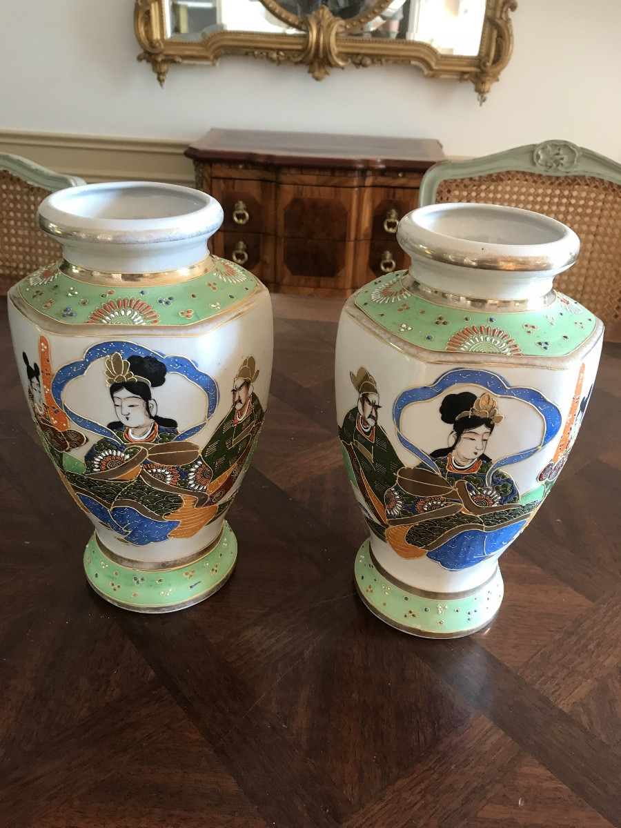 Paire de vases Japonais Satsuma