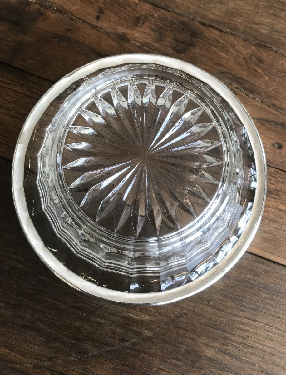 Crystal And Silver Sugar Bowl Or Jam Jar -photo-1