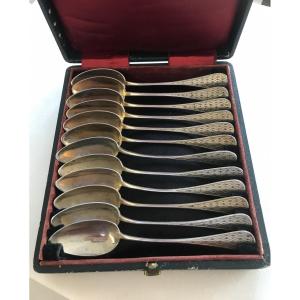 Coffret de 12 petites cuillères poinçon minerve 