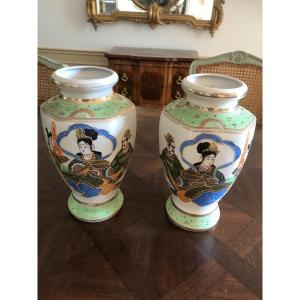 Paire de vases Japonais Satsuma