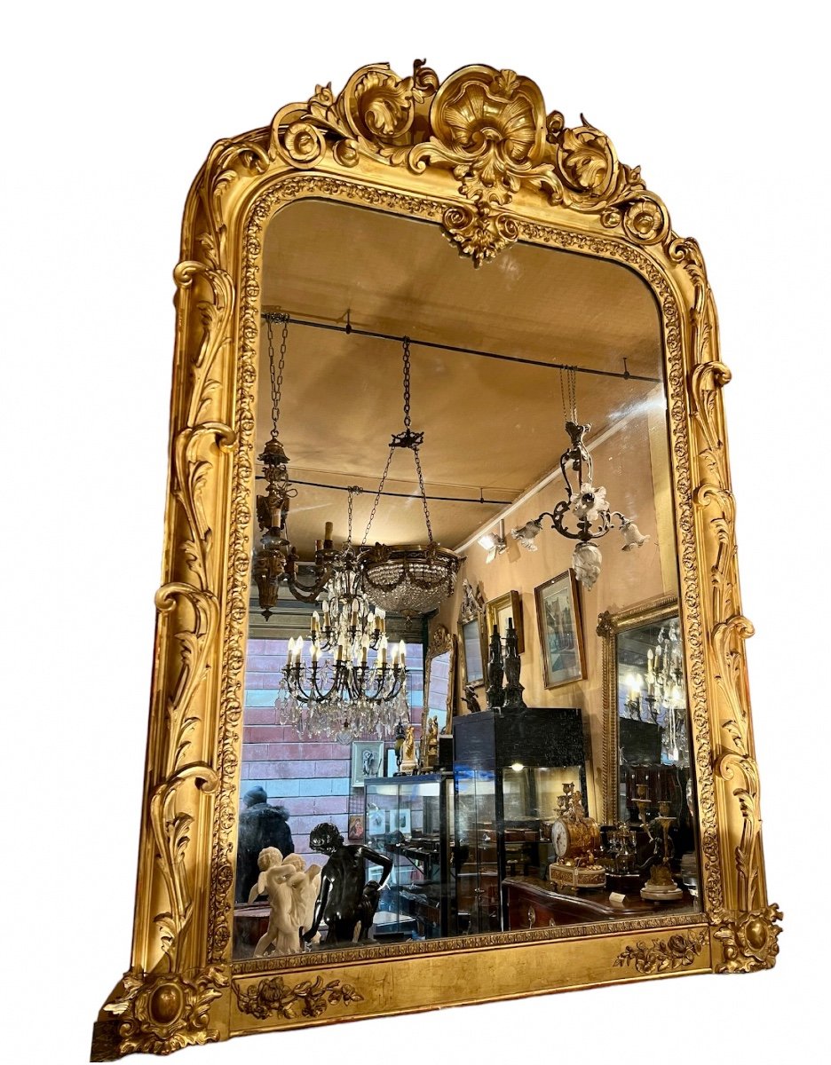 Large Castle Mirror - Restoration Period-photo-3