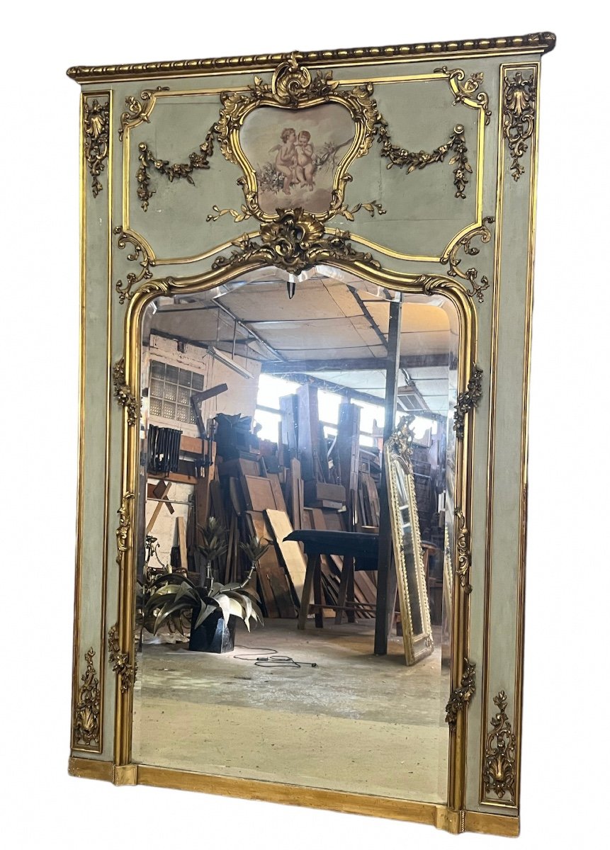 Large Trumeau Mirror - Napoleon III Period-photo-1