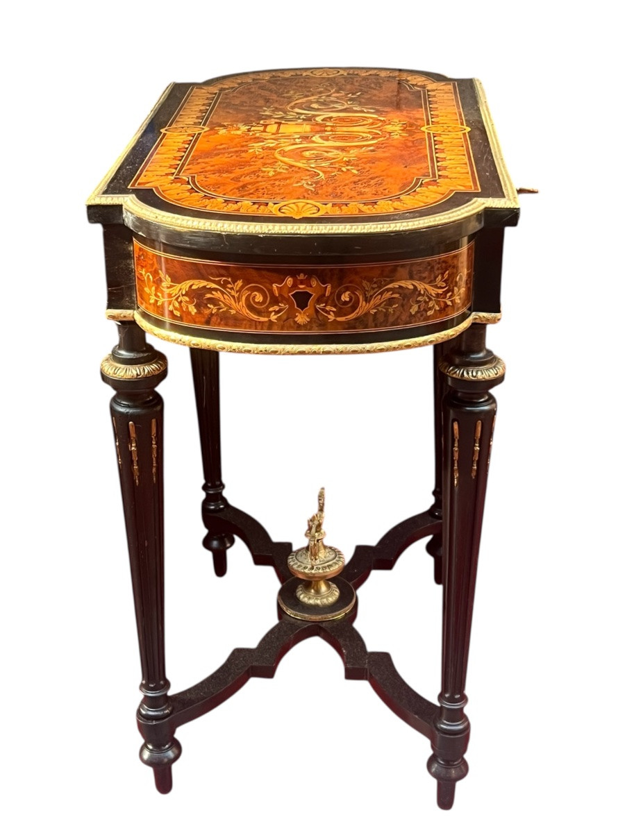 Travailleuse / Table a ouvrage - Époque Napoléon III-photo-3