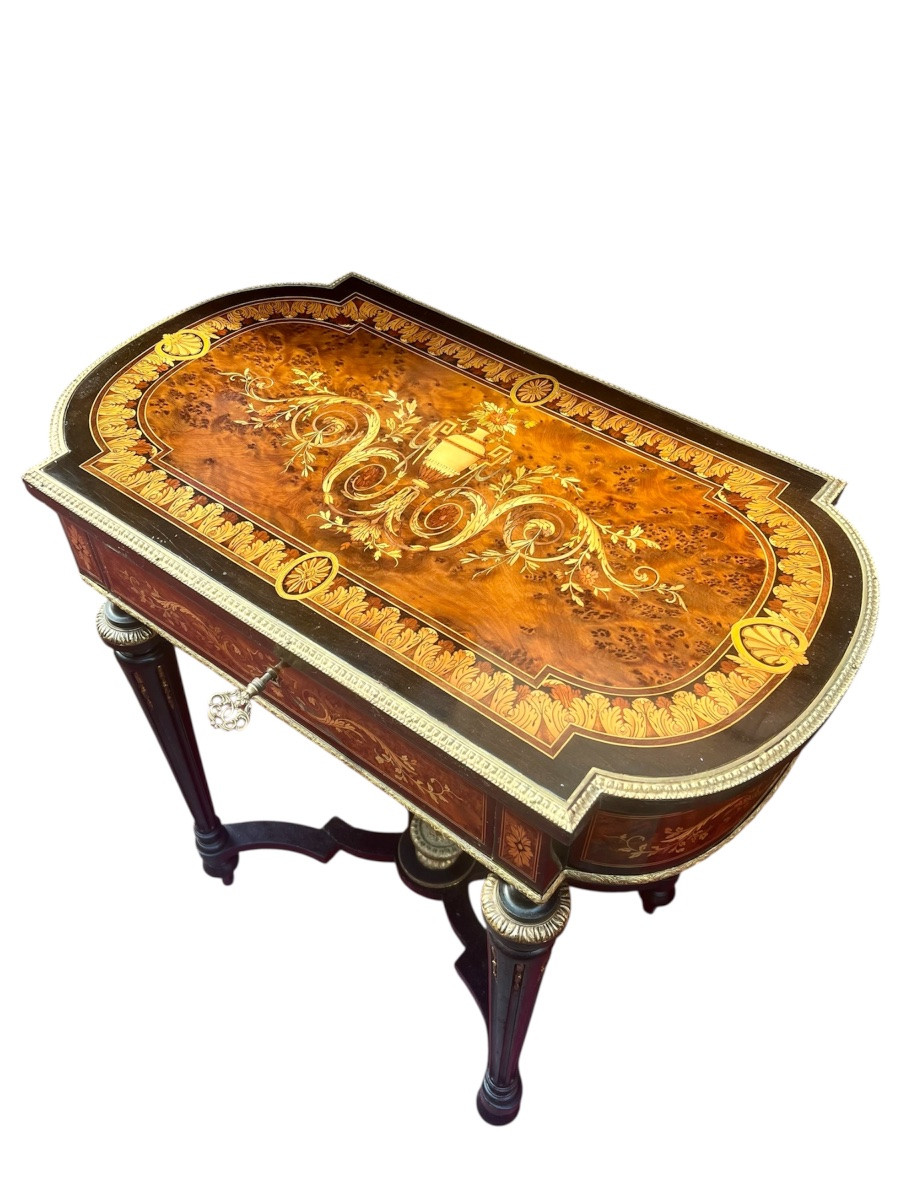 Travailleuse / Table a ouvrage - Époque Napoléon III-photo-4