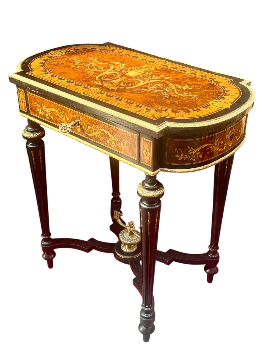 Travailleuse / Table a ouvrage - Époque Napoléon III-photo-5