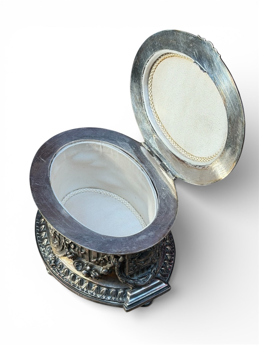 Silver-plated Metal Jewelry Box – Napoleon III Period-photo-3