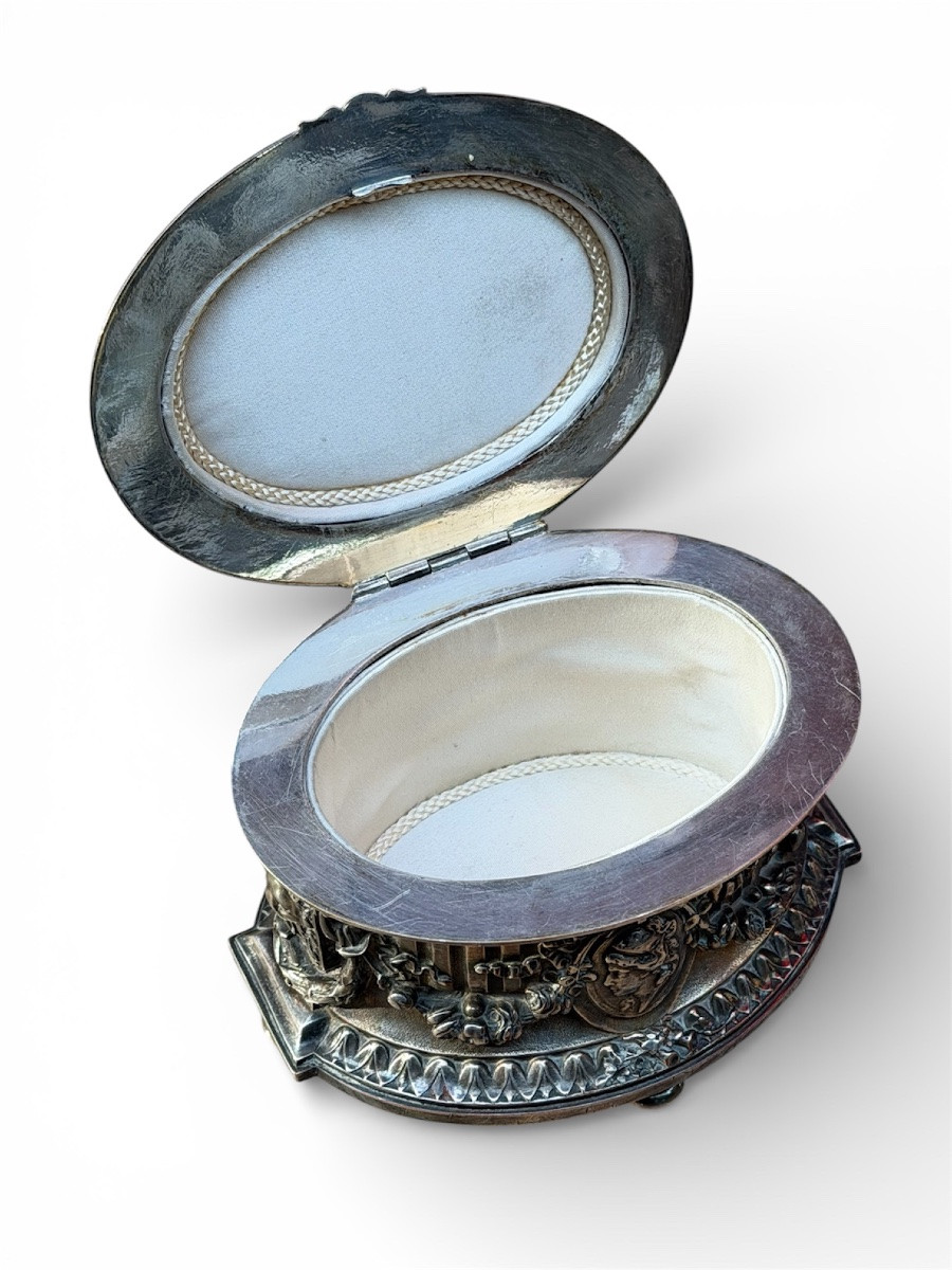 Silver-plated Metal Jewelry Box – Napoleon III Period-photo-4
