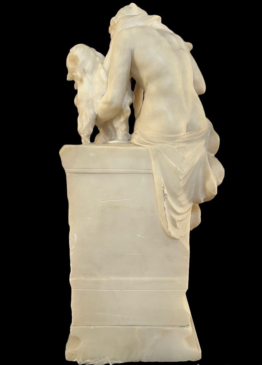 Grande statue en albâtre /  Style Napoléon III-photo-1