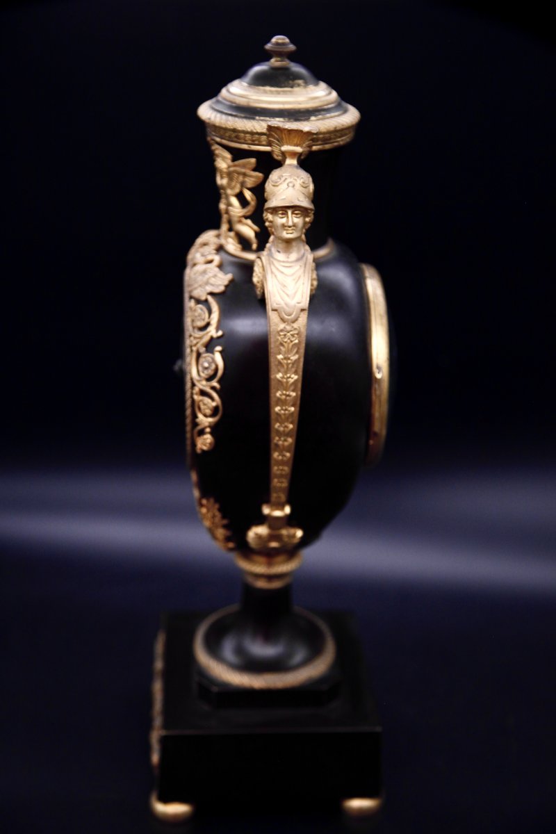 Pendule Vase Empire à Deux Patines-photo-1