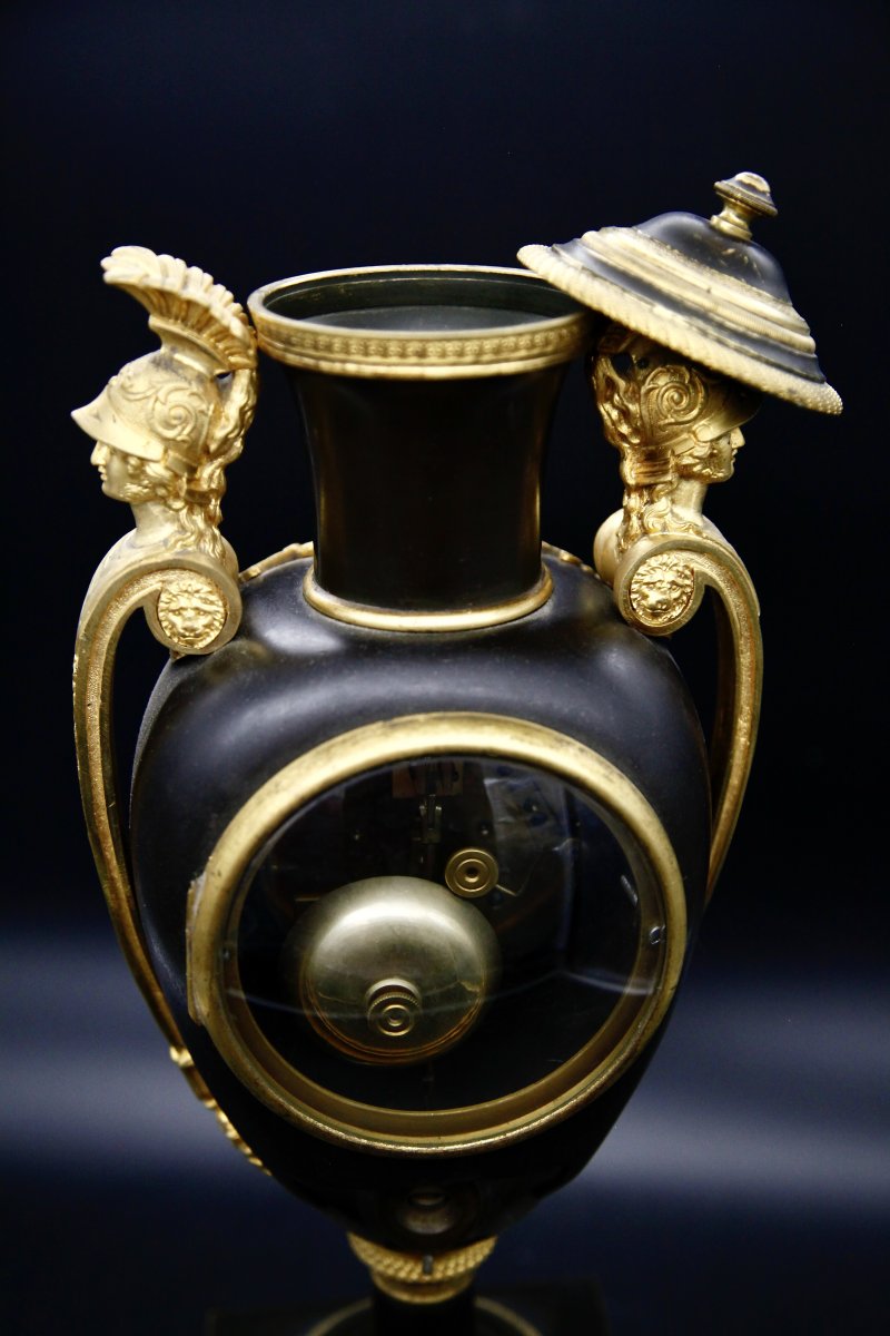 Pendule Vase Empire à Deux Patines-photo-4