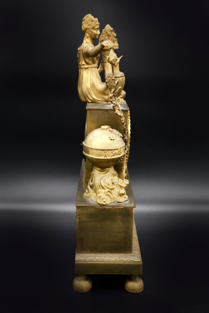 Empire Clock In Gilt Bronze-photo-1