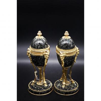 Paires De Cassolettes Bougeoirs Napoléon III