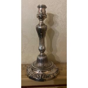 French Silver Candlestick 