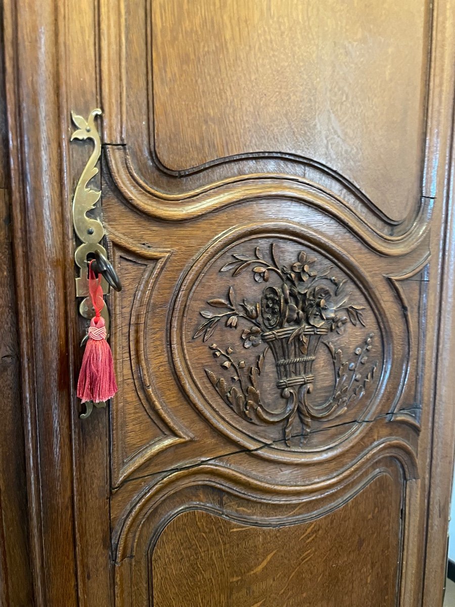 Armoire De Mariage Normande En Chêne Fin XVIIIe-photo-2