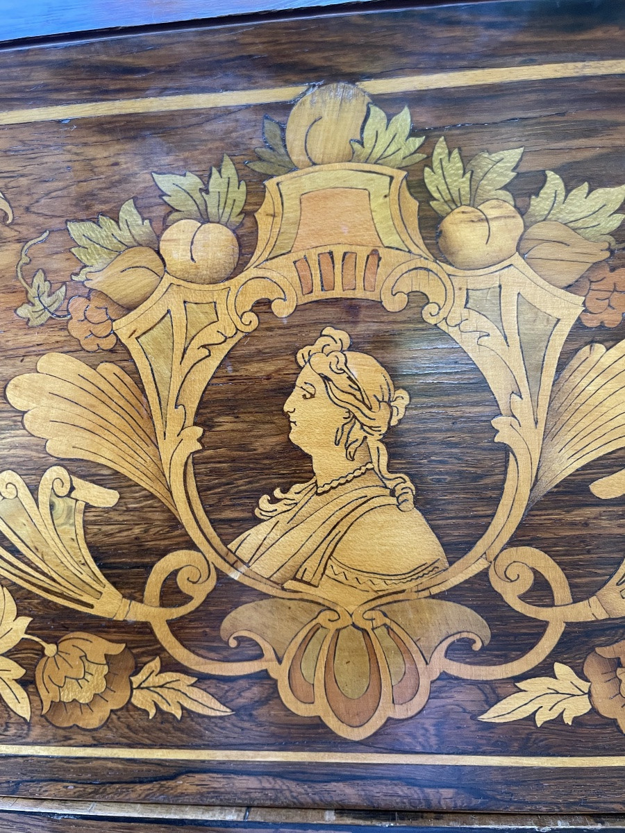 Commode italienne néo-classique marqueterie fin XVIII -photo-2