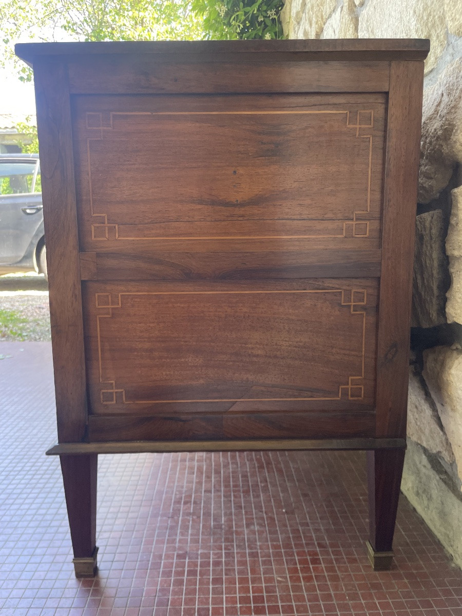 Commode italienne néo-classique marqueterie fin XVIII -photo-1