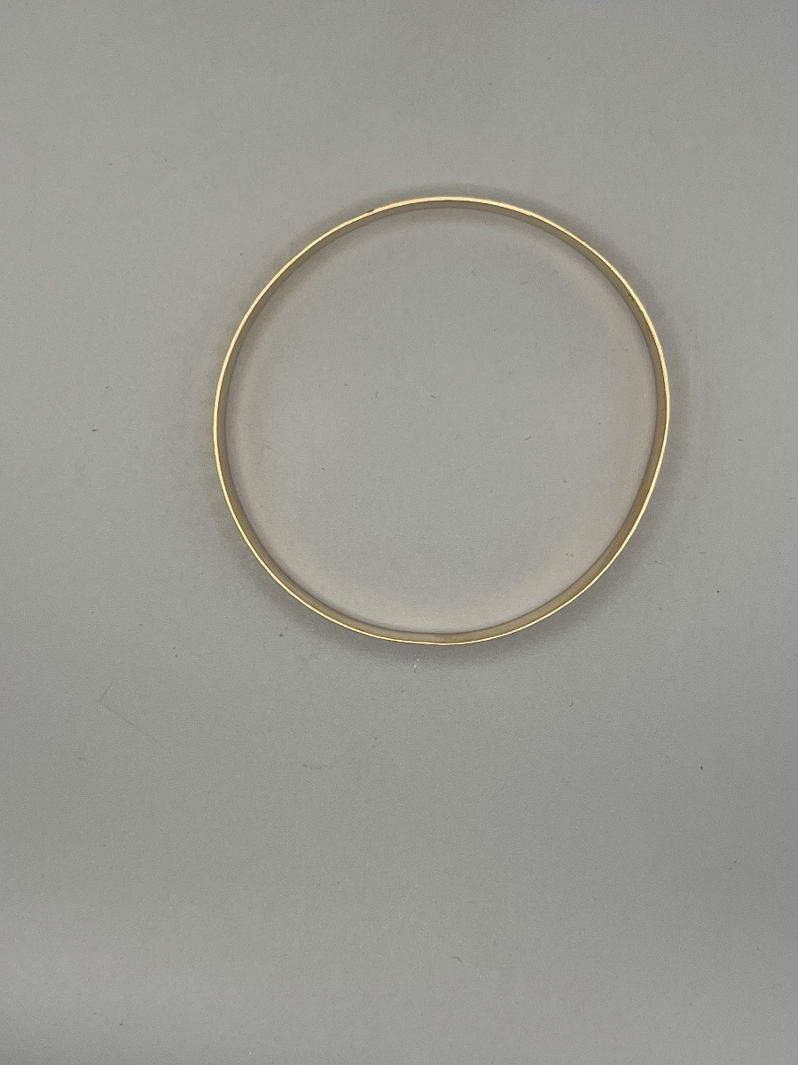 Bracelet jonc plat en or à décor guilloché -photo-3