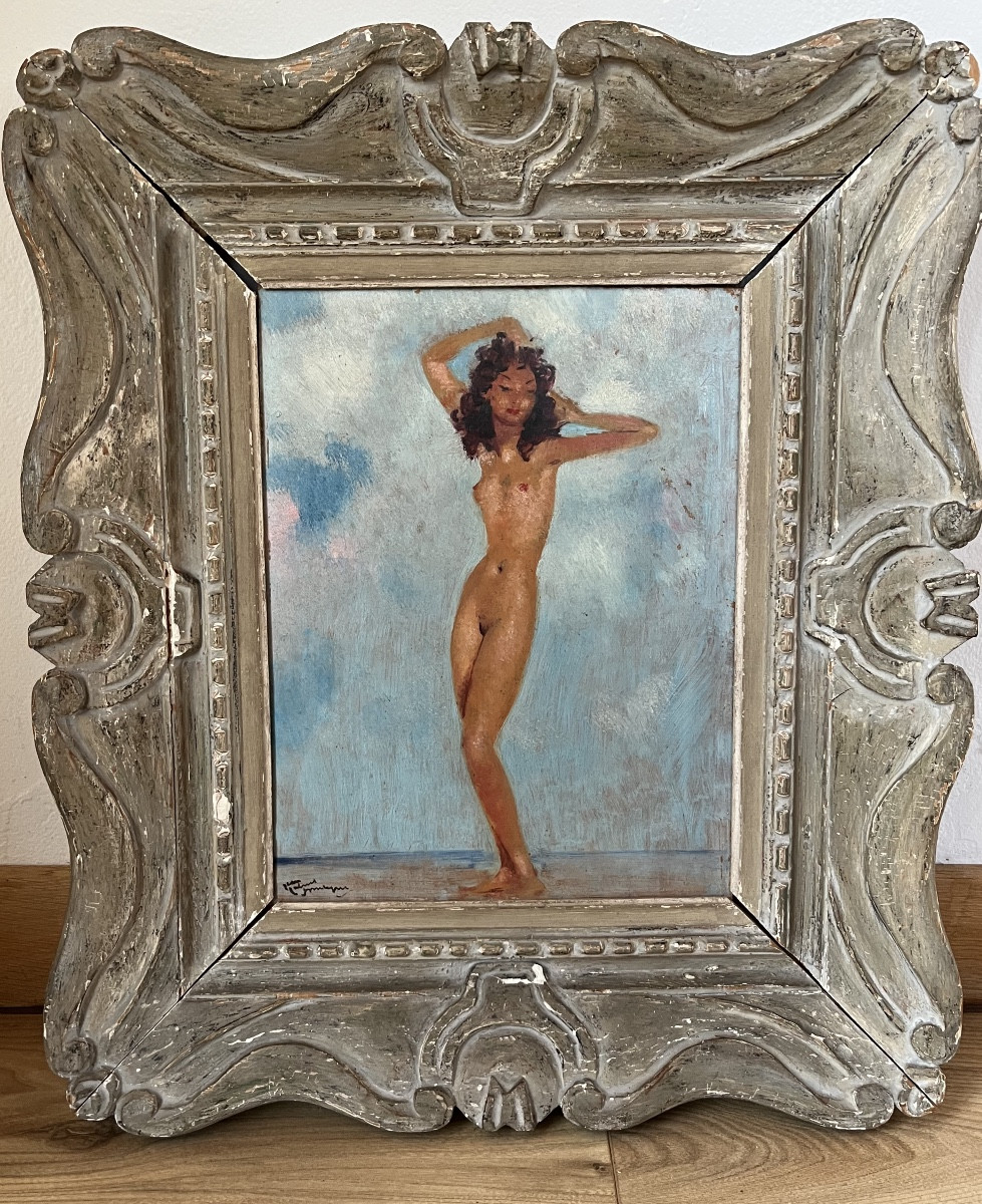 Jean Gabriel Domergue nu sur isorel cadre Bouche