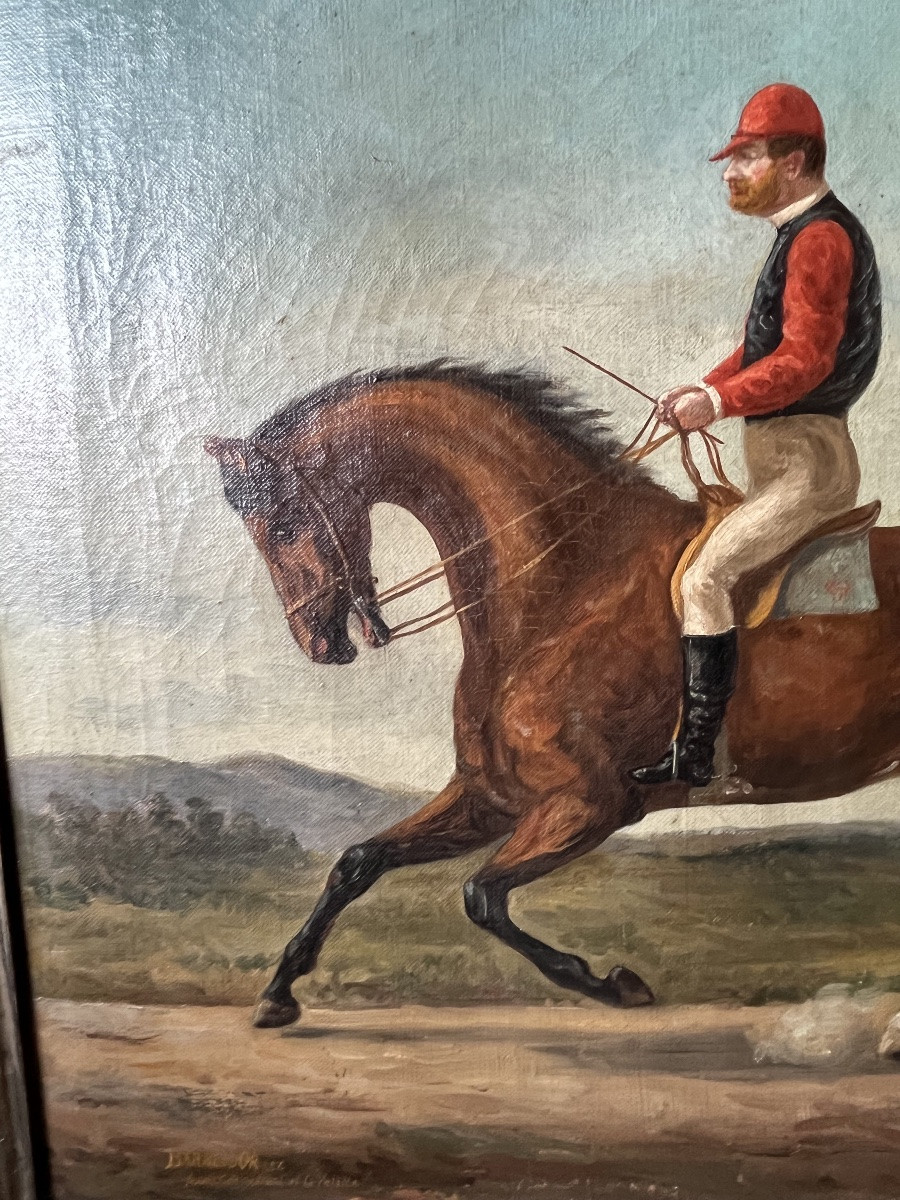 Equestrian Portrait Of Barre d'Or, Descendant Of Conquérant, 1879-photo-4