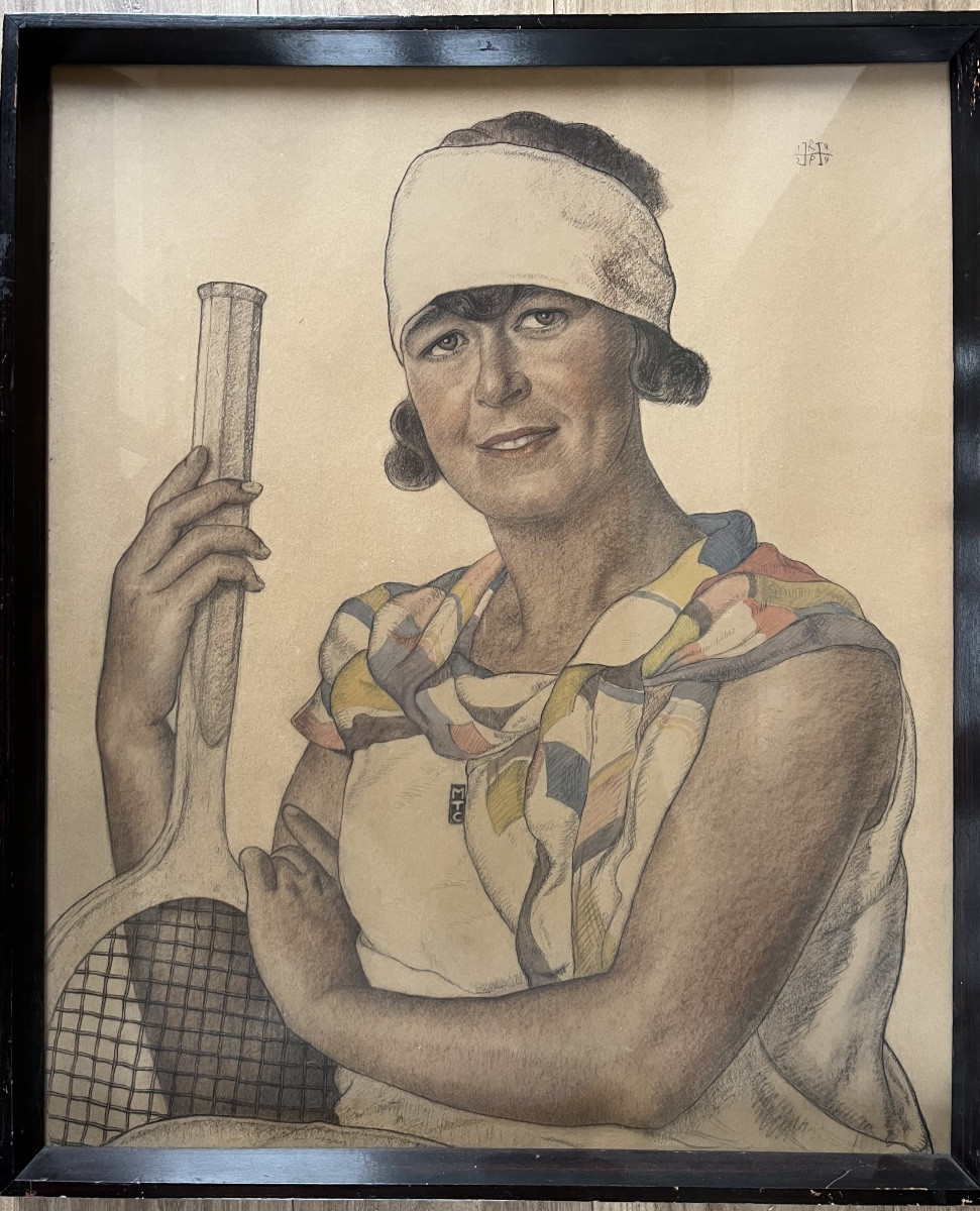 Portrait d’une joueuse de tennis par Robert Philippot 1929