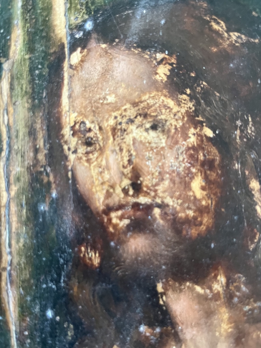 Huile sur panneau XVI /  XVII Christ-photo-4