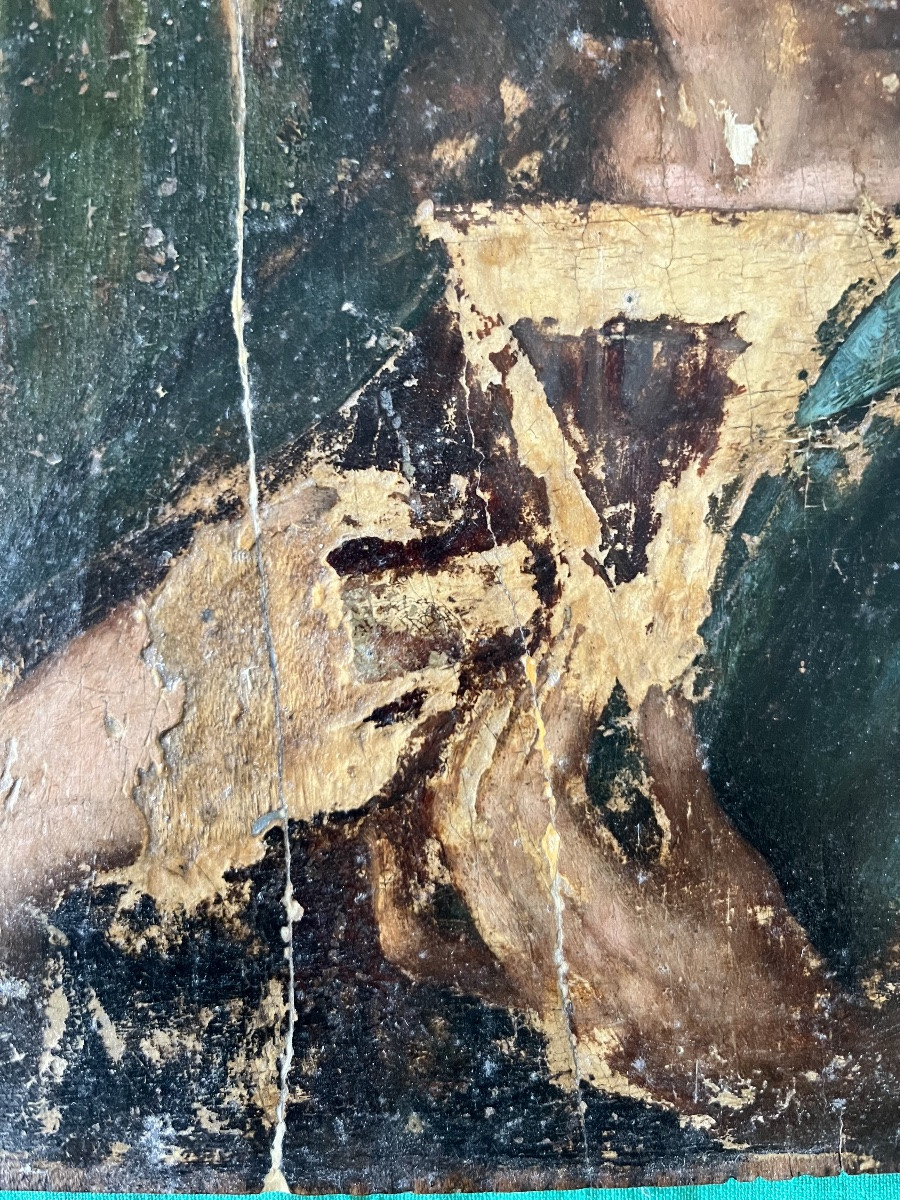 Huile sur panneau XVI /  XVII Christ-photo-2