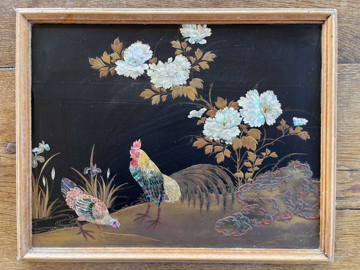 Japanese Lacquer And Mother-of-pearl Panel, 19th Century