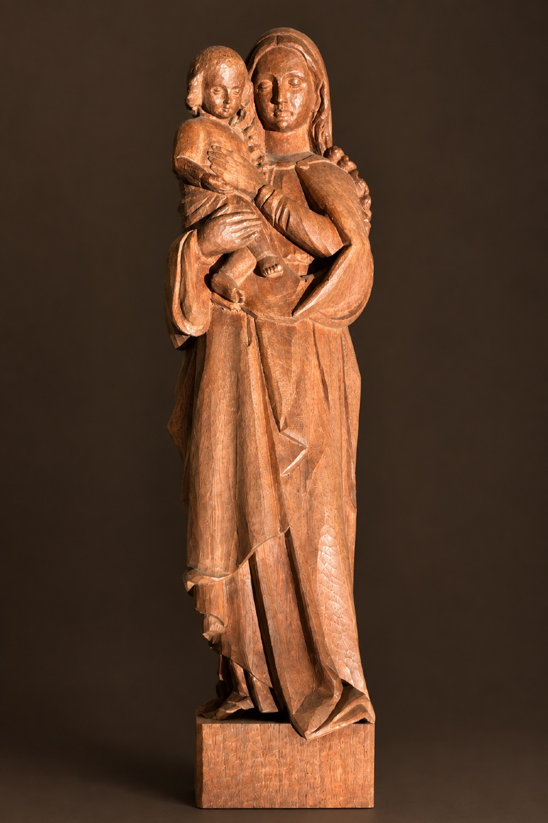 Vierge à l’Enfant en chêne sculpté par Albert Erny-photo-4