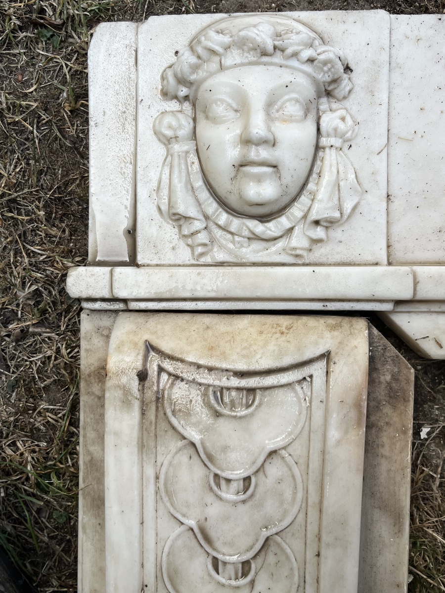 18th-century Marble Fireplace In Need Of Restoration 