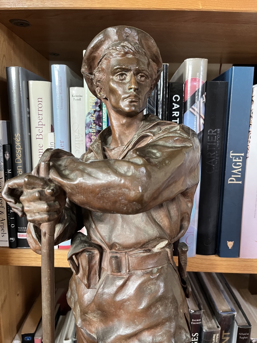 Aristide Croisy fusiller marin en bronze 87 cm-photo-4