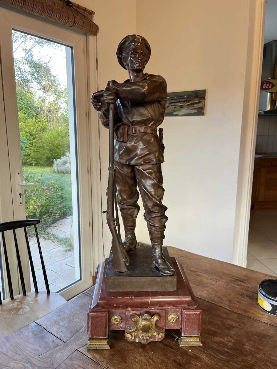 Aristide Croisy fusiller marin en bronze 87 cm-photo-3