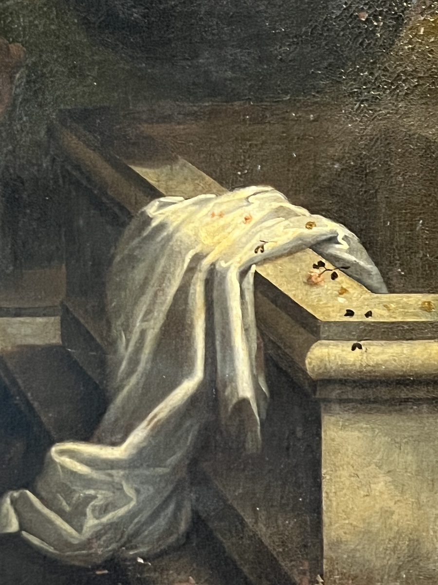 Grande huile sur toile XVIIem Assomption de la Vierge-photo-3