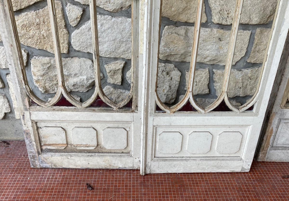 Two Pairs Of Old Glass Doors-photo-3