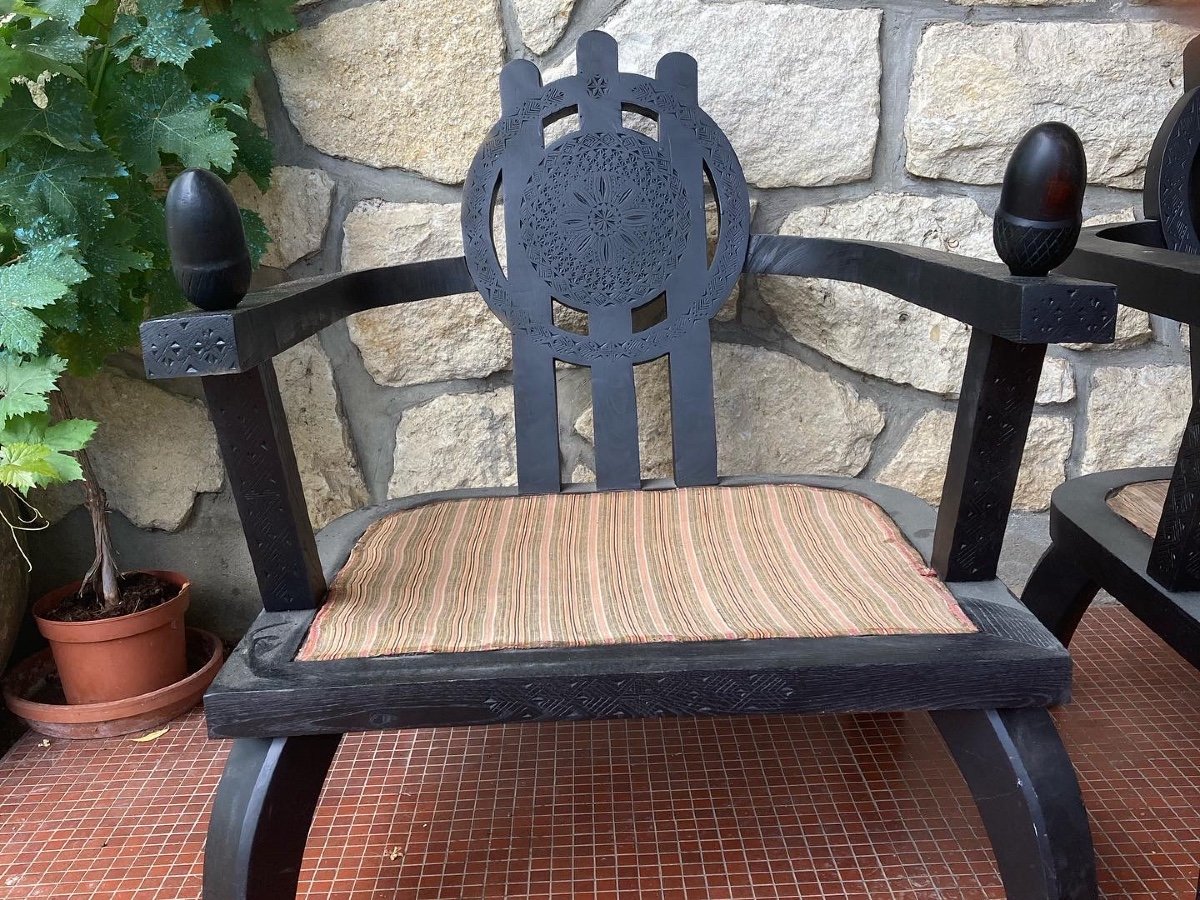Pair Of Ettore Zaccari Armchairs Circa 1920-photo-2