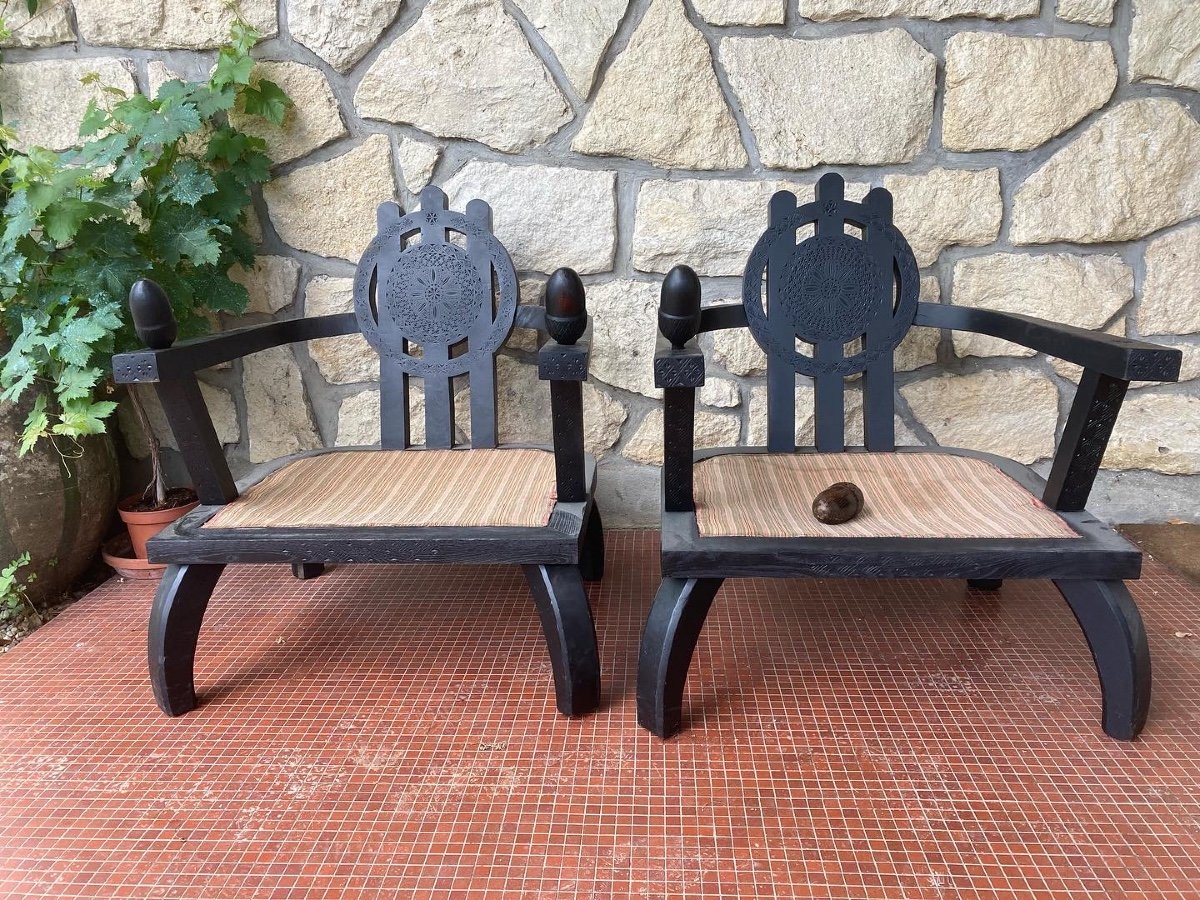 Pair Of Ettore Zaccari Armchairs Circa 1920-photo-4