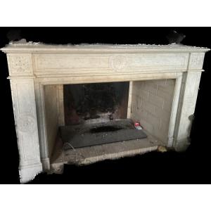 Louis XVI Style Marble Fireplace