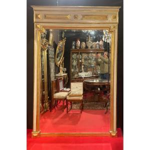 Large Lacquered And Gilded Mirror 19th Century