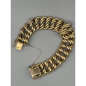 Yellow Gold American Mesh Bracelet. 