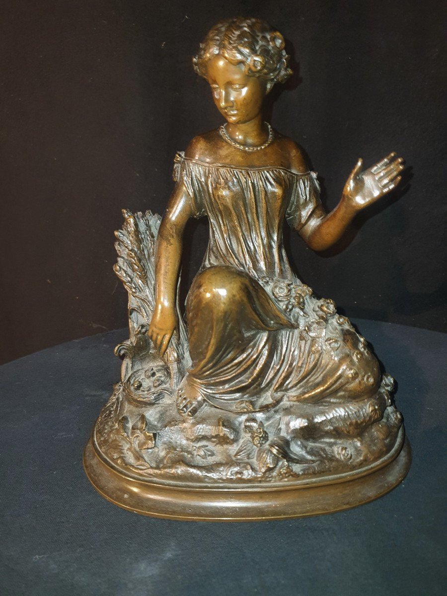 Bronze Sculpture Young Woman.-photo-2